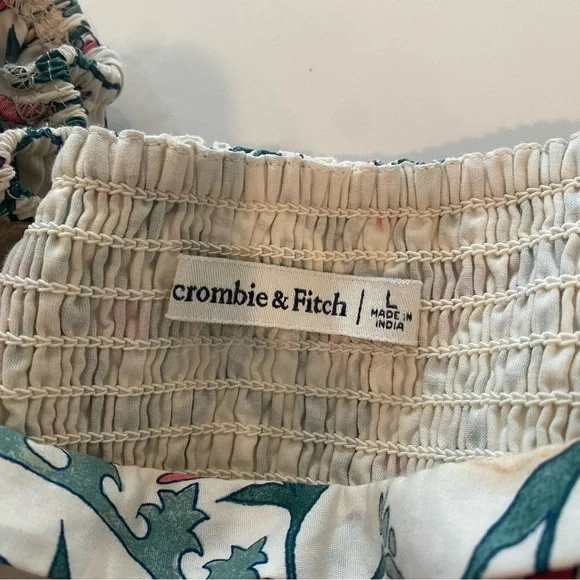 Abercrombie & Fitch Emerson Poplin Puff Sleeve Square Neck Floral Mini Dress - Picture 6 of 6